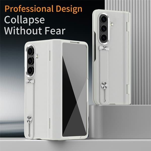 Mobilskal till Galaxy Z Fold 7 Kickstand Hard PC Anti-Drop - Vit Vit