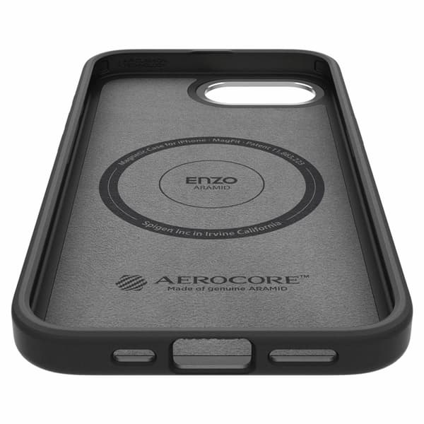 Spigen Telefontaske til iPhone 16e Magsafe Enzo Aramid - Matt Sort Svart