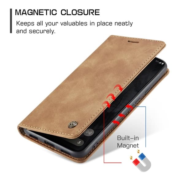 CASEME 013 Series Google Pixel 8 Pro Plånboksfodral Konstläder Brun