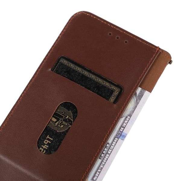 KHAZNEH Xiaomi 15T Plånboksfodral Äkta läder - Brun