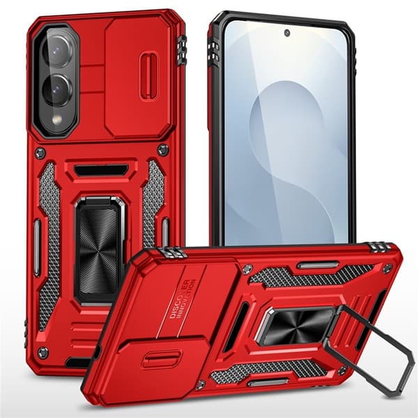 Mobilskal till Galaxy S25 Edge Kickstand Slide - Röd Röd