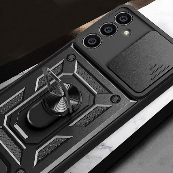 Tech-Protect Galaxy S23 FE -puhelinkotelo Camshield Pro - Musta Svart