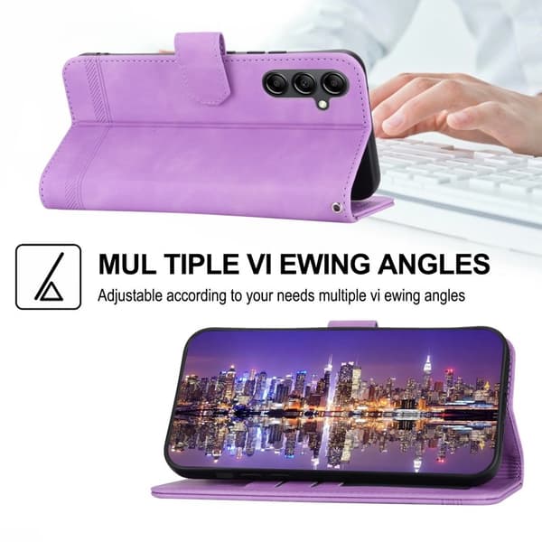 DIERFENG DF-03 Plånboksfodral i Konstläder för Samsung Galaxy A34 5G - Lila