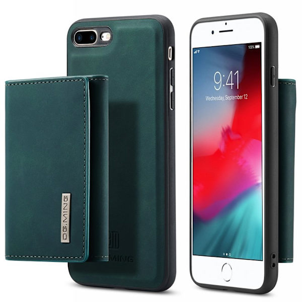 DG.MING M1 Kickstand Plånboksfodral Konstläder för iPhone 7/8 Plus - Grön