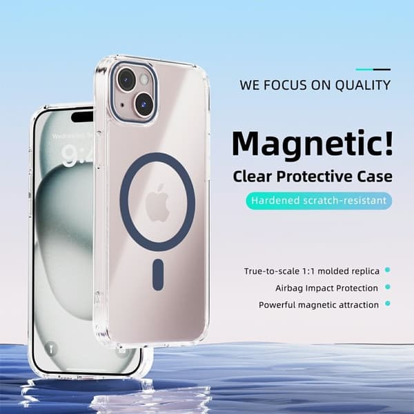 ABEEL Mobilskal till iPhone 14 MagSafe Anti Scratch Klar TPU Blå