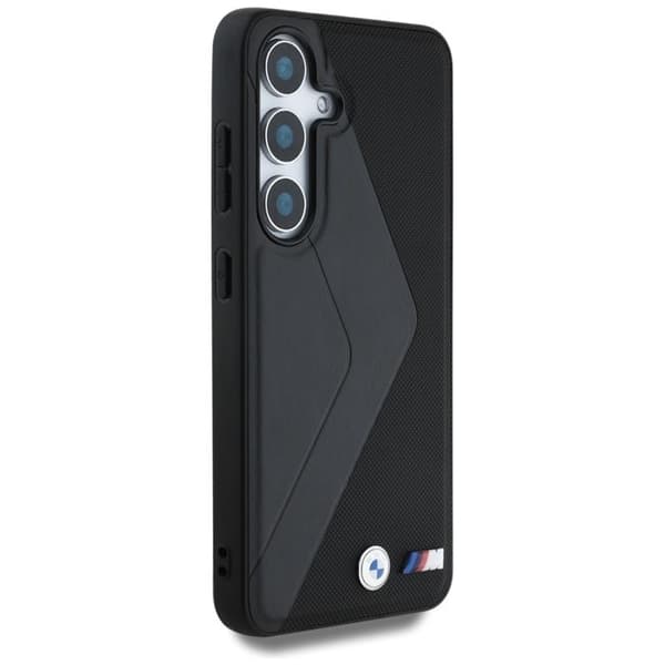 BMW telefontaske til Galaxy S25 MagSafe læder overdimensionerede striber - sort Black