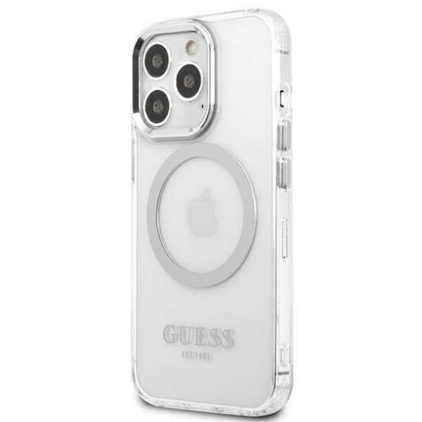 Guess iPhone 13 Pro Skal Magsafe Metal Outline - Silver Silver