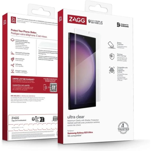 Zagg Galaxy S23 Ultra InvisibleShield Skärmskydd