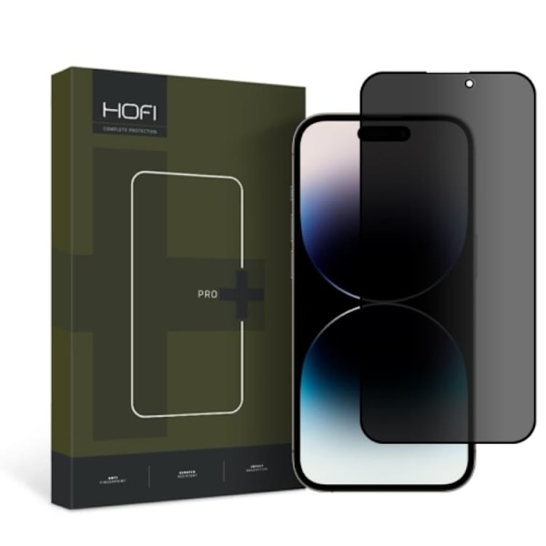 Hofi iPhone 14 Pro Max Härdat Glas Skärmskydd Privacy Svart
