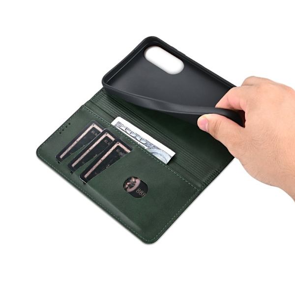 AZNS Samsung Galaxy S25 Edge Plånboksfodral Konstläder - Grön