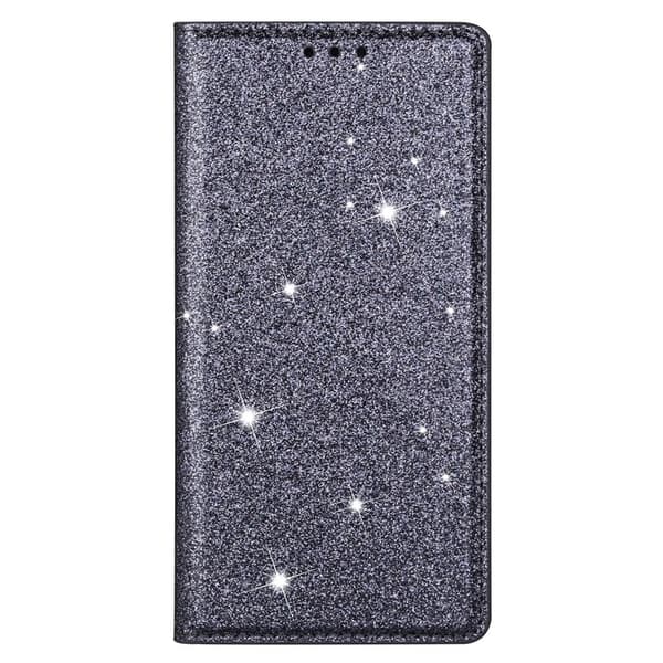 Mobilskal till Samsung Galaxy S26 Glittrande Konstläder + TPU Kortfack - Grå