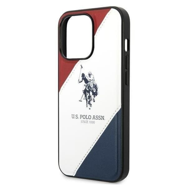 US Polo iPhone 14 Pro Skal Tricolor Embossed - Vit