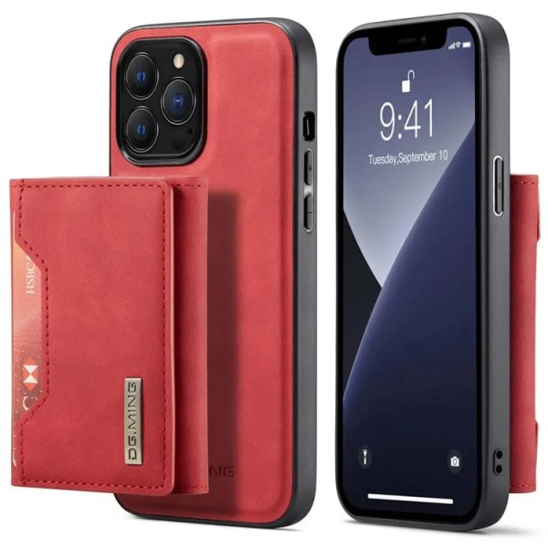 DG.Ming iPhone 14 Pro Max Mobil Cover Kortholder - Rød