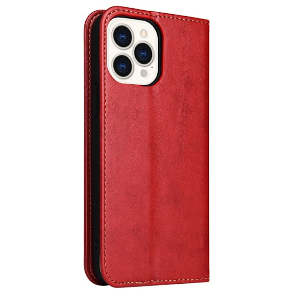FIERRE SHANN iPhone 15 Pro Max Plånboksfodral - Texturerat Konstläder - Röd