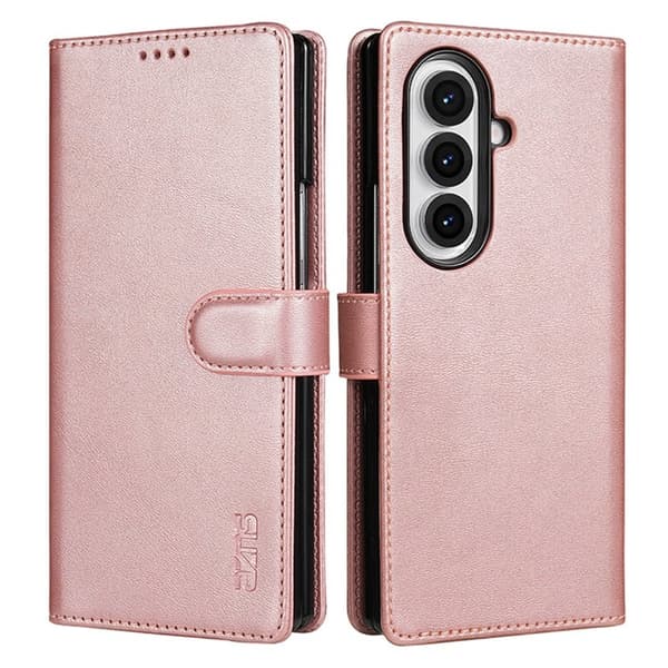 AZNS Samsung Galaxy Z Fold7 Plånboksfodral Konstläder - Roséguld