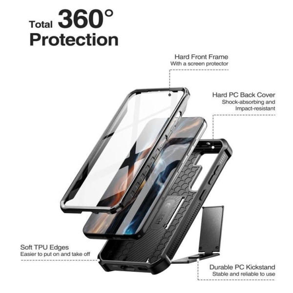 Tech-Protect Galaxy S23 Ultra -mobiilisuojus Kevlar Pro - musta