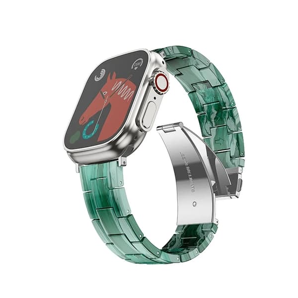 Forcell Apple Watch (38/40/41) Armband Resin Marble - Grön Grön