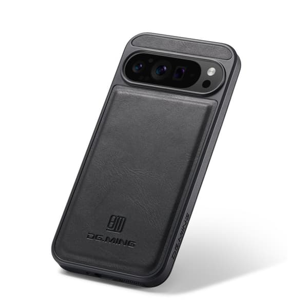 DG.MING Mobilskal till Google Pixel 9 Pro XL Anti-Drop Läder Svart