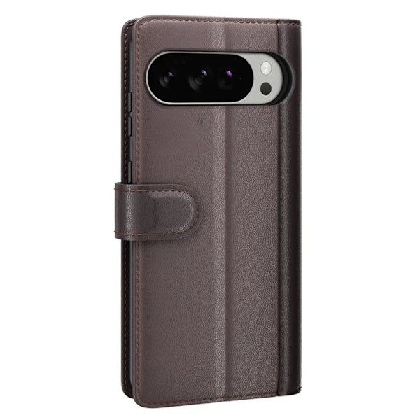 Google Pixel 10 Pro XL Plånboksfodral Äkta Läder Split - Brun Brun