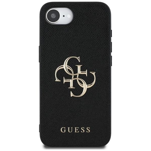 Guess Mobilskal till iPhone 16e Grained Big 4G Small Classic Logo Svart