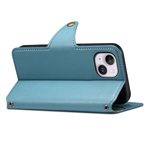 DENIOR iPhone 15 Plus Plånboksfodral i Konstläder - Blå