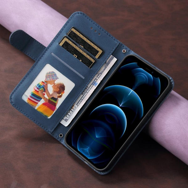 Oppo Find X9 Pro 5G Ställ Plånboksfodral Handrem Konstläder - Blå