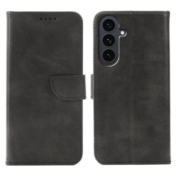 Samsung Galaxy S26 Plus Plånboksfodral Magnetisk Stängning Konstläder Svart
