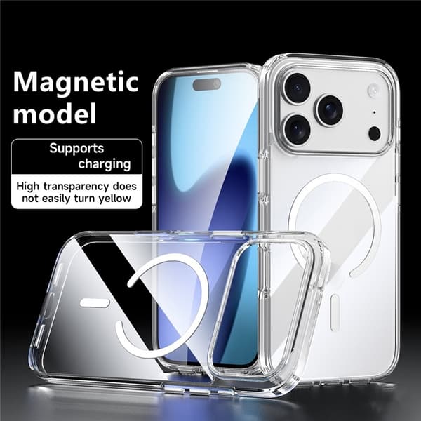 SULADA Mobilskal till iPhone 17 Pro MagSafe TPU+PC Crystal - Clear Transparent