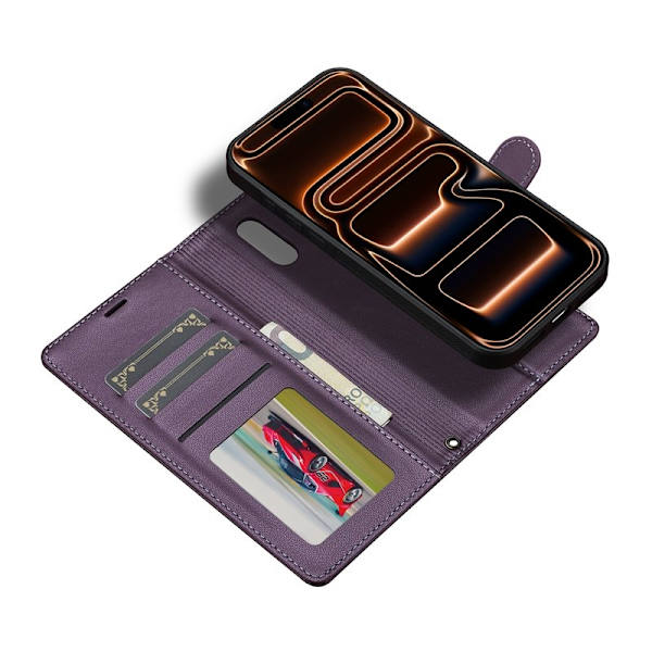 LC.IMEEKE L2 Series iPhone 17 Pro Max Plånboksfodral Konstläder - Lila