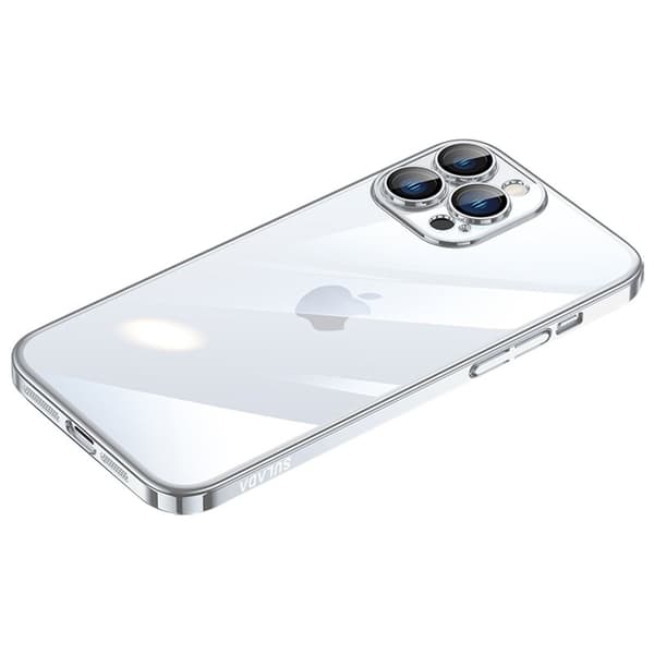 SULADA JINGJIA Mobilskal till iPhone 15 Pro Hård PC Tempererat Glas Silver