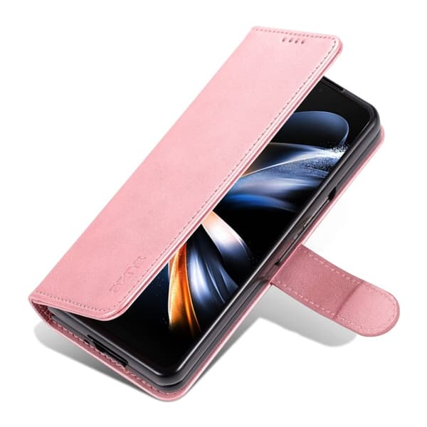 AZNS Samsung Galaxy Z Fold4 Plånboksfodral Konstläder - Roséguld