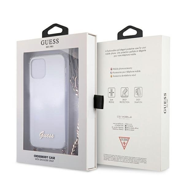 Guess Skal iPhone 12 & 12 Pro Gold Chain - Transparent