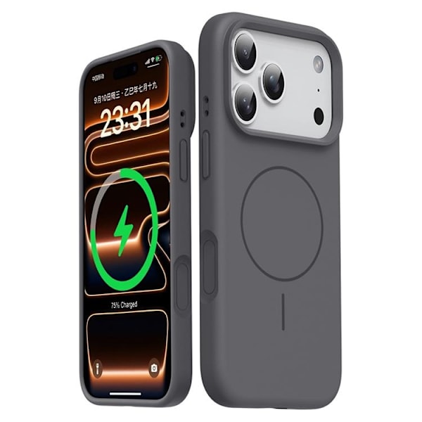 Mobilskal till iPhone 17 Pro Max MagSafe Liquid Silikon - Grå Grå