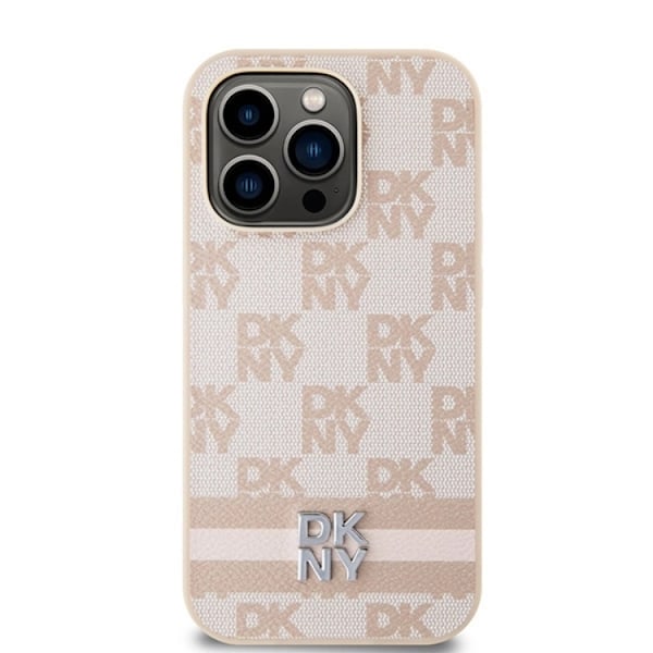 DKNY iPhone 15 Pro Mobilskal Läder Checkered Mono Pattern