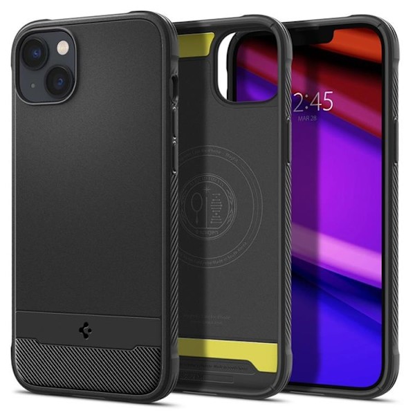 Spigen iPhone 14 Cover Magsafe Mag Rugged Armor - Mat Sort Svart