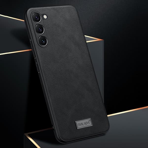 SULADA Mobilskal till Galaxy S23+ PU Läder Coated TPU + PC Svart