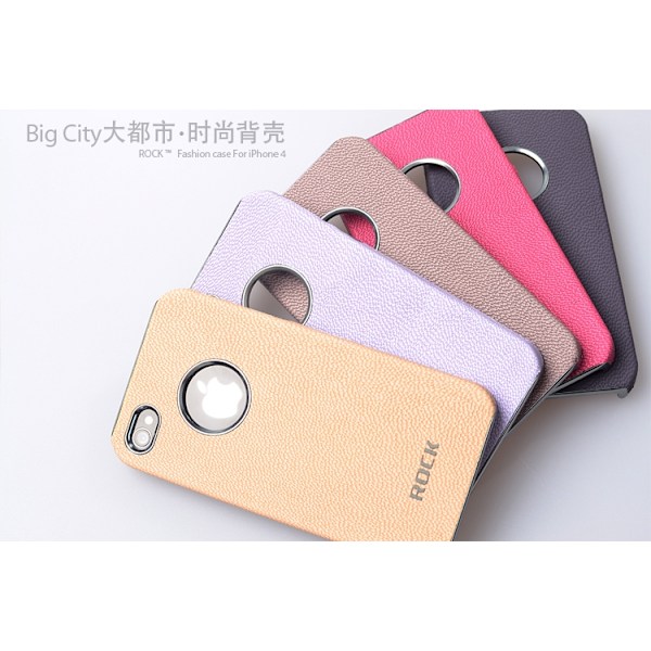 Rock iPhone4/4S BigCity back shell + Skärmskydd (Lila)