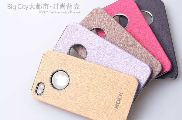 Rock iPhone4/4S BigCity back shell + Skärmskydd (Lila) Lila