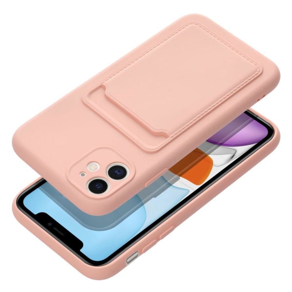 iPhone 11 Cover Forcell Kortholder Blød Plast - Rosa