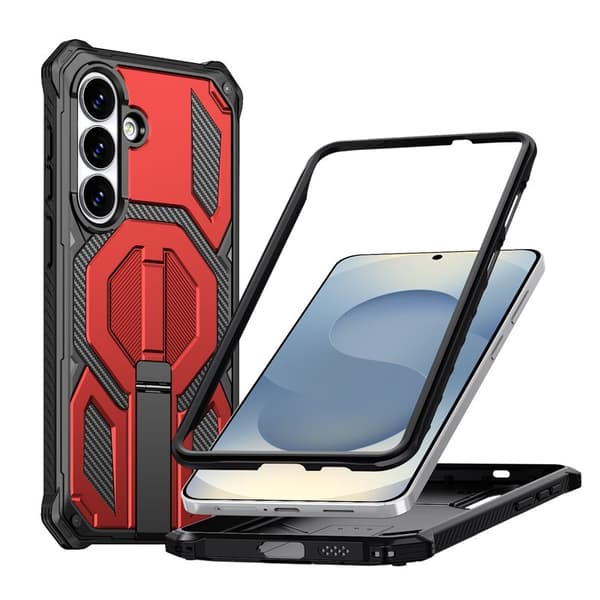 Mobilskal för Samsung Galaxy S26 Magnetiskt TPU + PC Kickstand - Röd