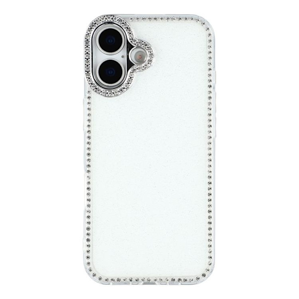Mobilskal till iPhone 17 Rhinestone Edge - Glitter Vit Vit