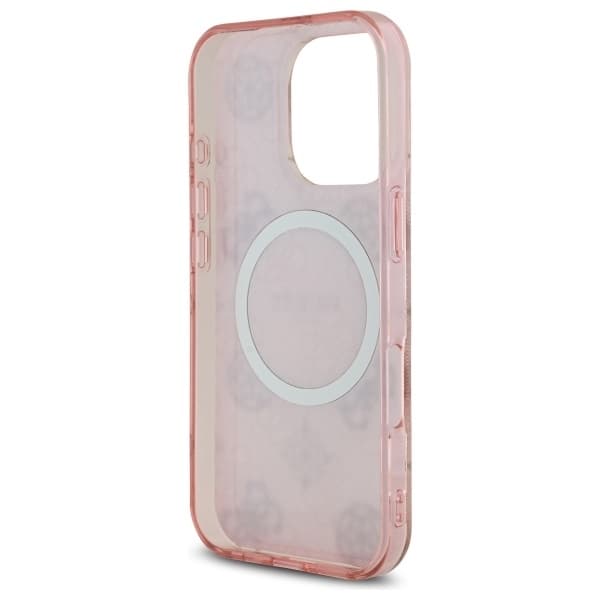 Guess Mobilskal till iPhone 16 Pro MagSafe IML Peony On 4G - Rosa