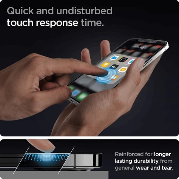 SPIGEN Ez Fit 2-Pack Härdat Glas Skärmskydd.Tr iPhone 12 & 12 Pr Transparent