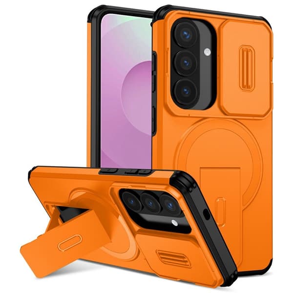 Mobilskal för Samsung Galaxy S26 Magnetiskt Kickstand PC + TPU - Orange