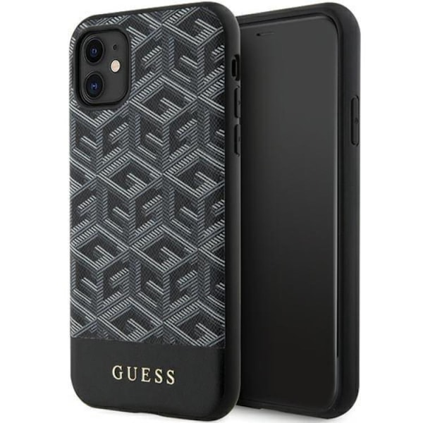 Guess iPhone 11/XR Mobilskal Magsafe Cube Stripes - Svart Svart