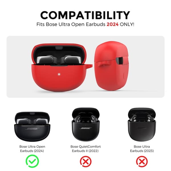 AHASTYLE Bose Ultra Open Earbuds Mobilskal med Karbinhake WG147 Röd
