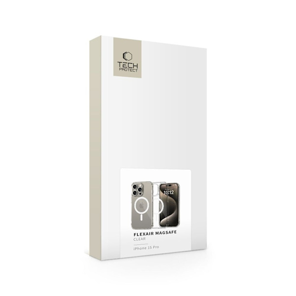 Tech-Protect Mobilskal till iPhone 15 Pro Magsafe Flexair - Clear Transparent