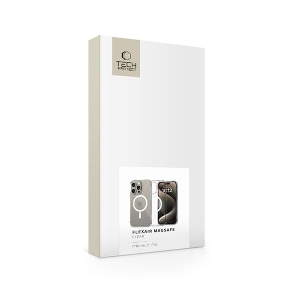 Tech-Protect Telefontaske til iPhone 15 Pro Magsafe Flexair - Klar Transparent