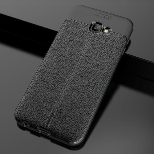 Litchi-kuori Samsung Galaxy J4 Plus - Musta Black