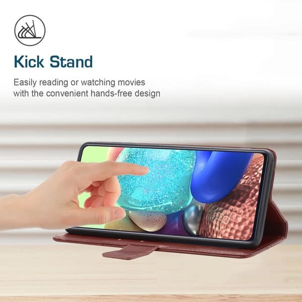 Samsung Galaxy S26 Pro Skal Y-formade Linjer Prägling Äkta Läder - Brun